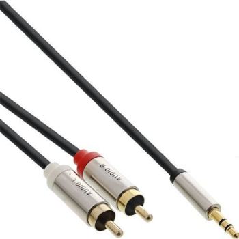 Audio Kabel 3,5mm Stecker -> 2x Cinch Stecker 1m