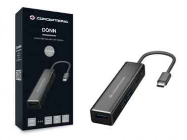 USB C Dock -> 3x USB 3.0, SD Card Reader Conceptronic DONN08