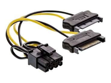 Grafikkarten Stromkabel 2x SATA -> 8Pol PCIe Power- 0,15