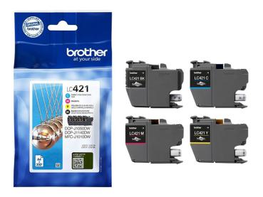 Tinte Brother LC421 4er-Pack - Schwarz, Gelb, Cyan, Magenta