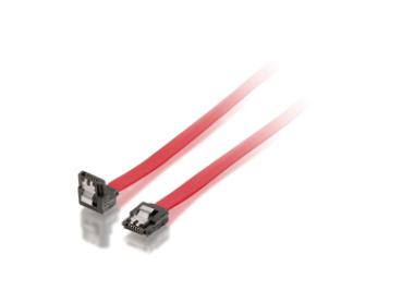 SATA Kabel 6GB/s - 7pol. - 0,5m - Metallclip -1Winkelstecker