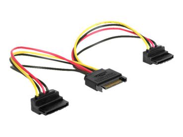 SATA Strom-Y-Kabel - SATA Buchse an 2x SATA Stecker