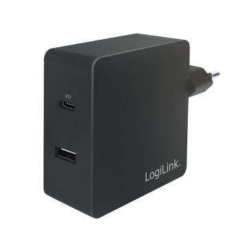 Netzteil USB LogiLink 2Port 65W USB-C/USB-A PD